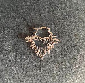 Dalmata Brand New Silver Spike Heart Hoop